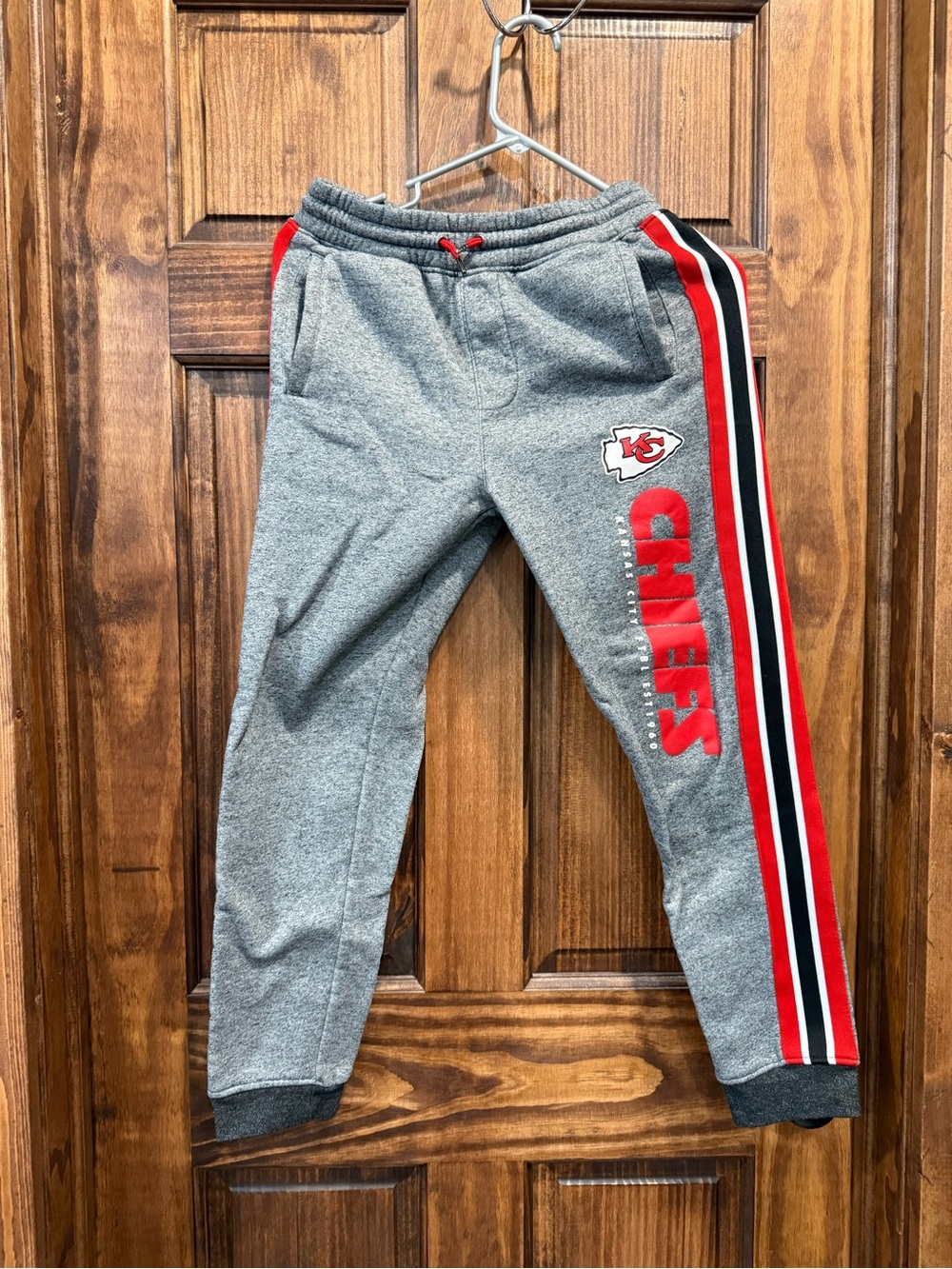 NFL Grey Joggers with Red & Black Side Stripes